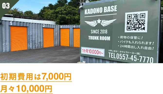 初期費用は7,000円のみ 月々10,000円からの明朗会計!